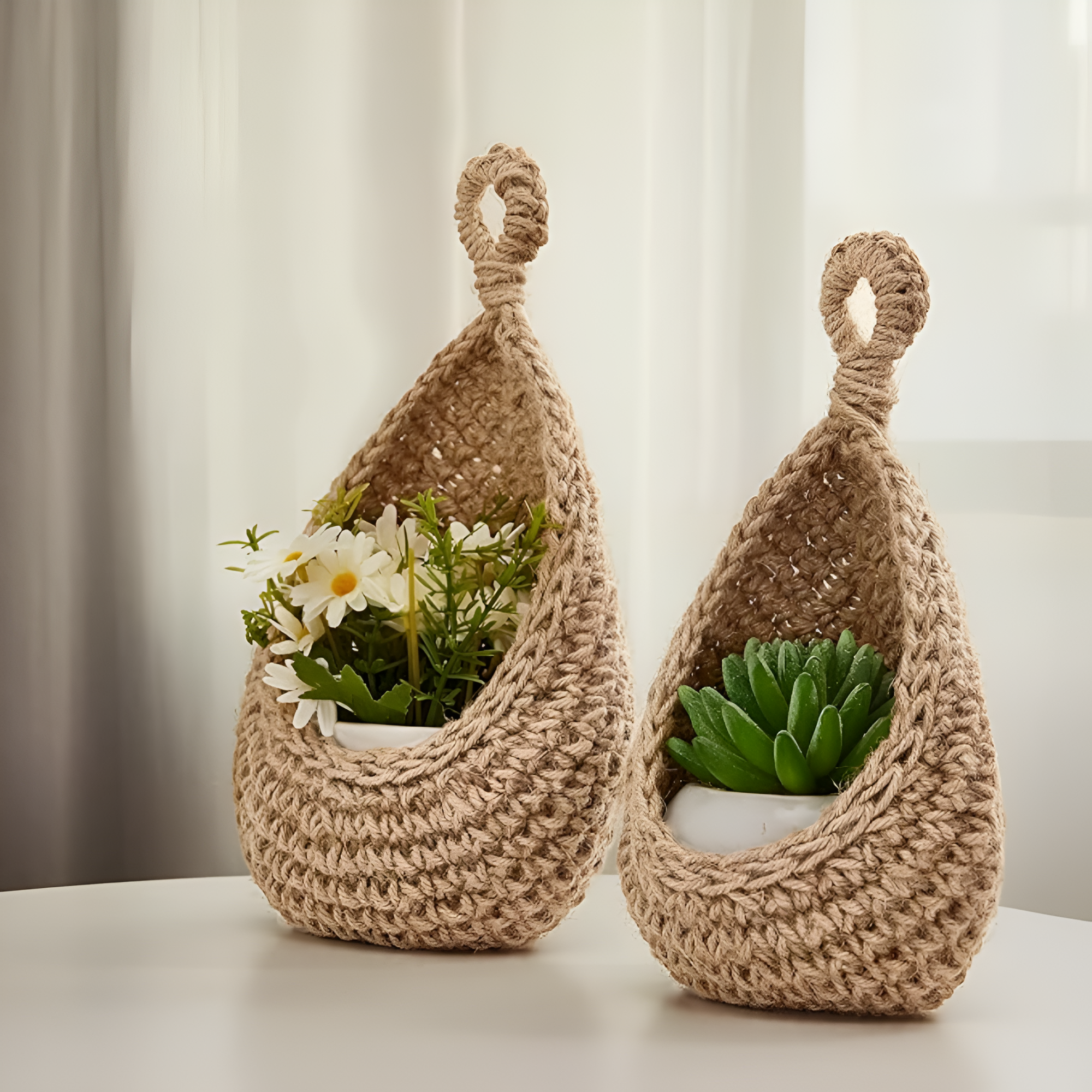 Woven Hanging Planter Basket | Boho Style