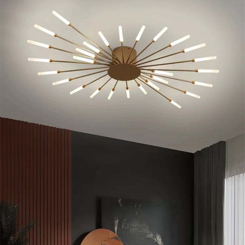Fireworks Flush-Mount Ceiling Light – Black & Gold Modern Fixture