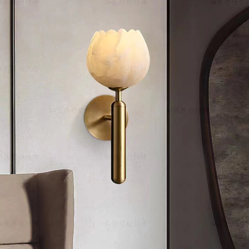 Wall-Mounted Marble Rose Lamp