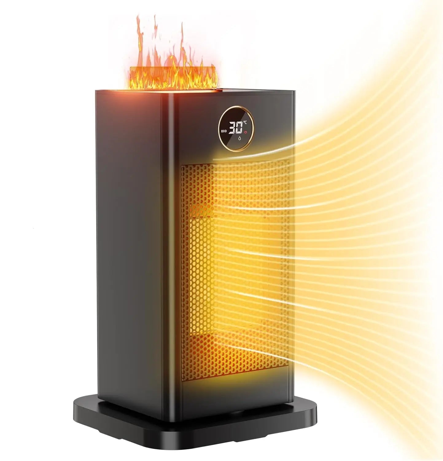 Remote Control Electric Fan Heater 1500W with Humidifier and Ambient Light