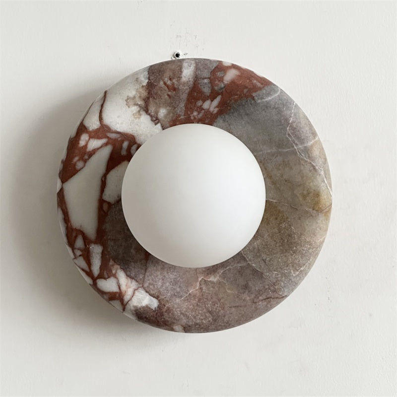 Red Marble Wall Sconce Light – Modern Decorative Lighting Fixture