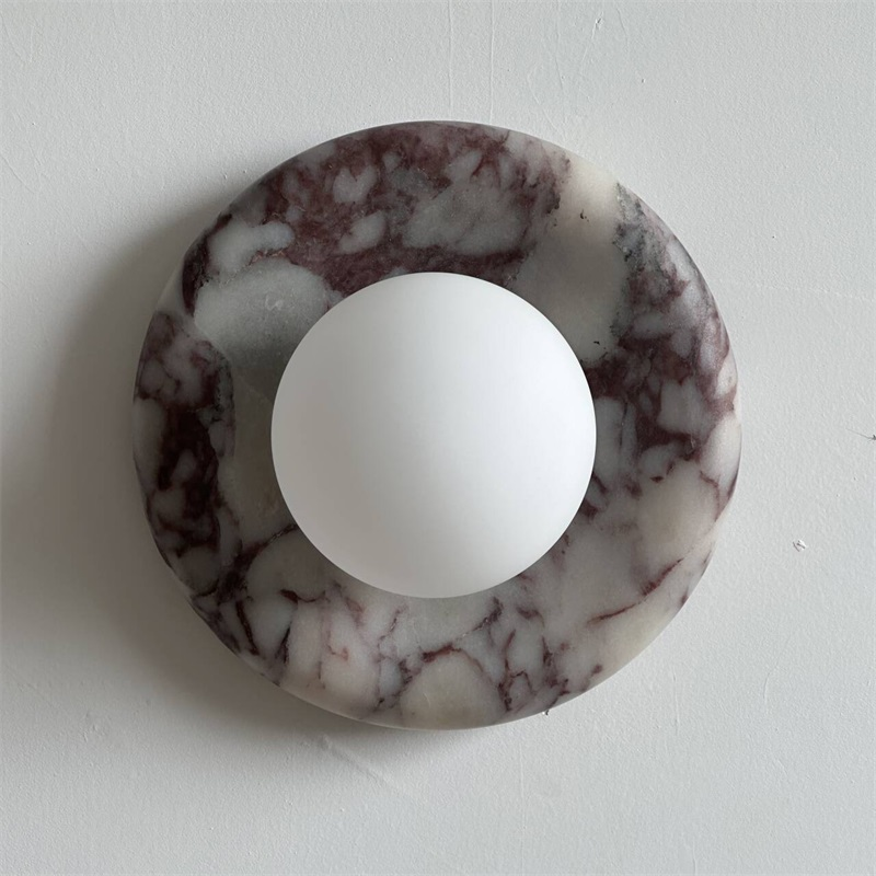 Red Marble Wall Sconce Light – Modern Decorative Lighting Fixture