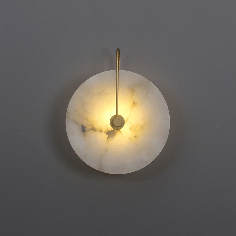 Round Alabaster LED Wall Light – Modern Circular Fixture