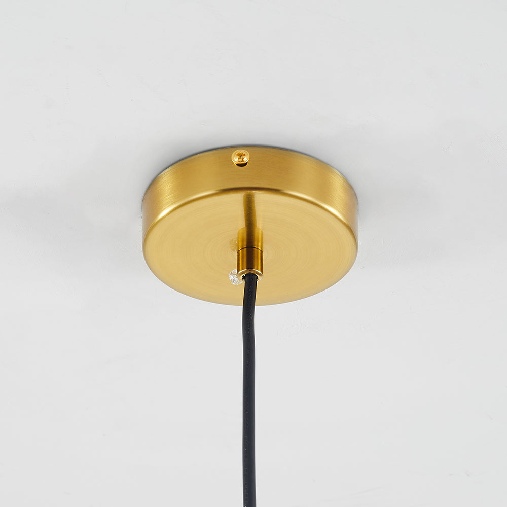 Modern Glass Globe Pendant Light –  Clear and Amber Hanging Lamp