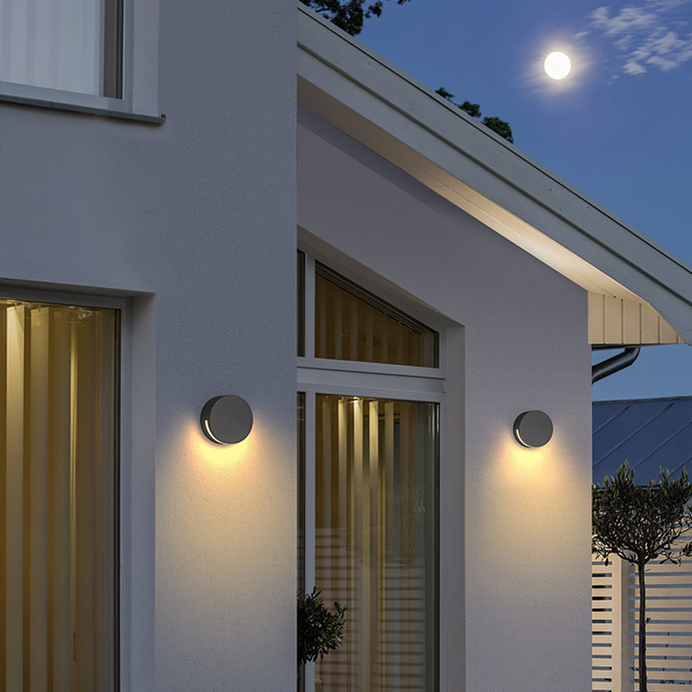 Contemporary Round Glass Outdoor Wall Lamp