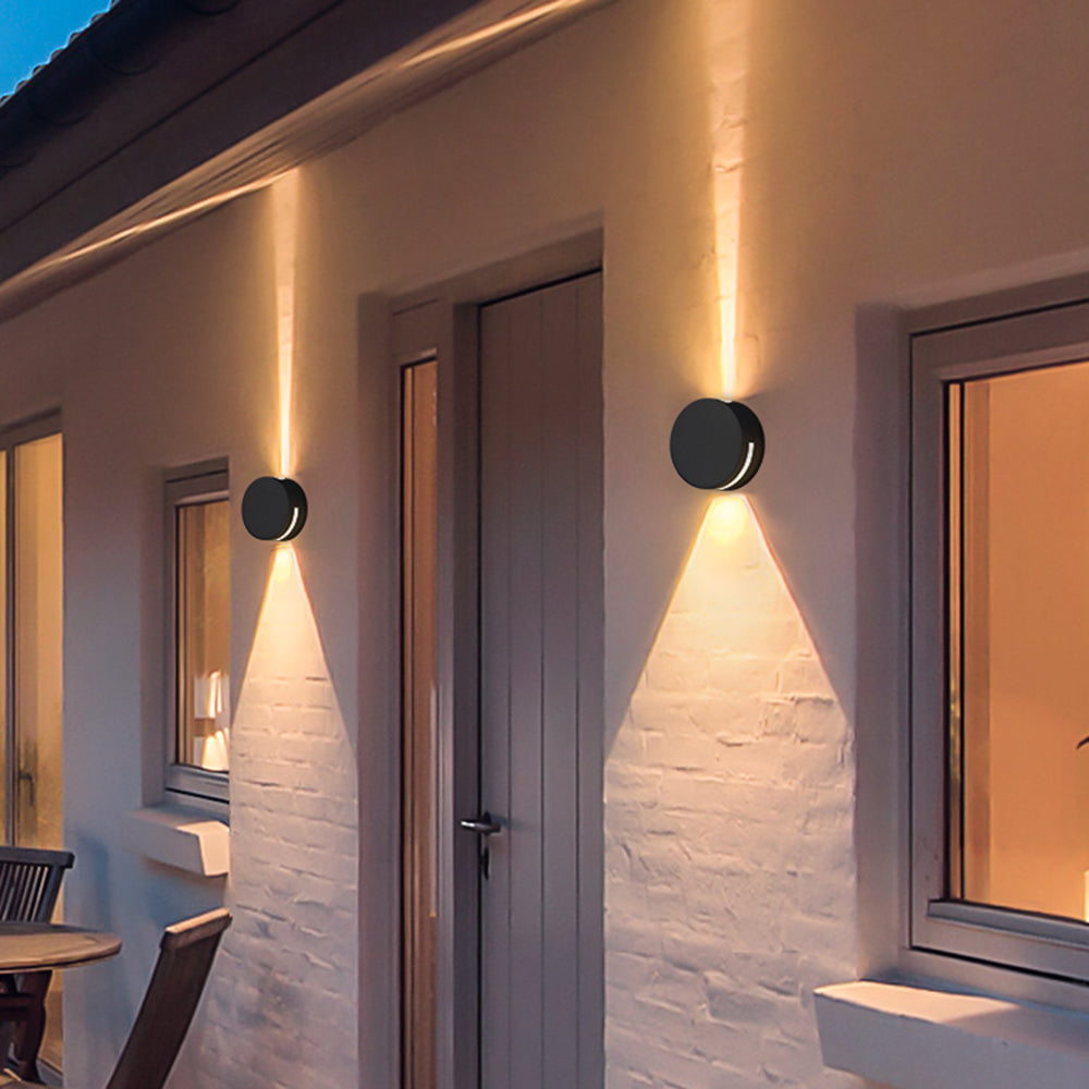 Contemporary Round Glass Outdoor Wall Lamp