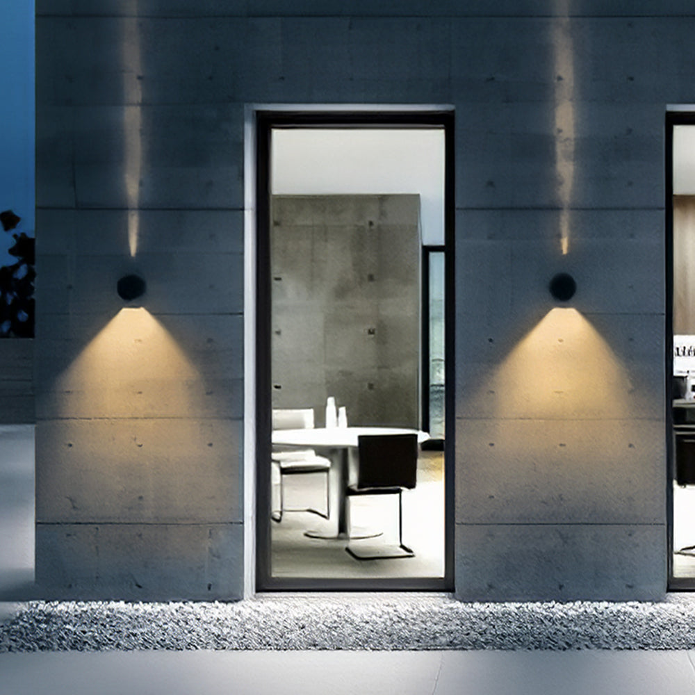 Contemporary Round Glass Outdoor Wall Lamp
