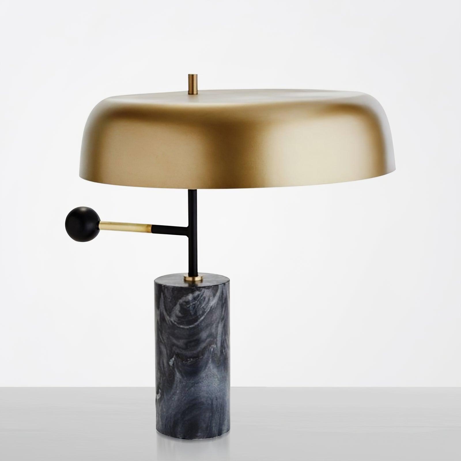 Modern Marble Table Lamp – Black & Gold Finish