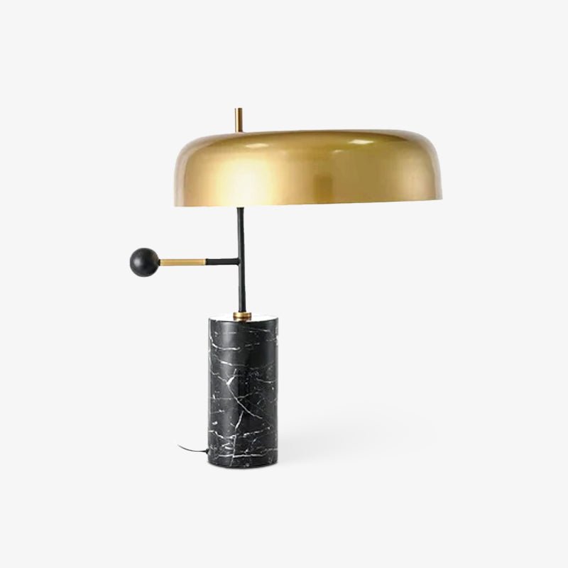 Modern Marble Table Lamp – Black & Gold Finish