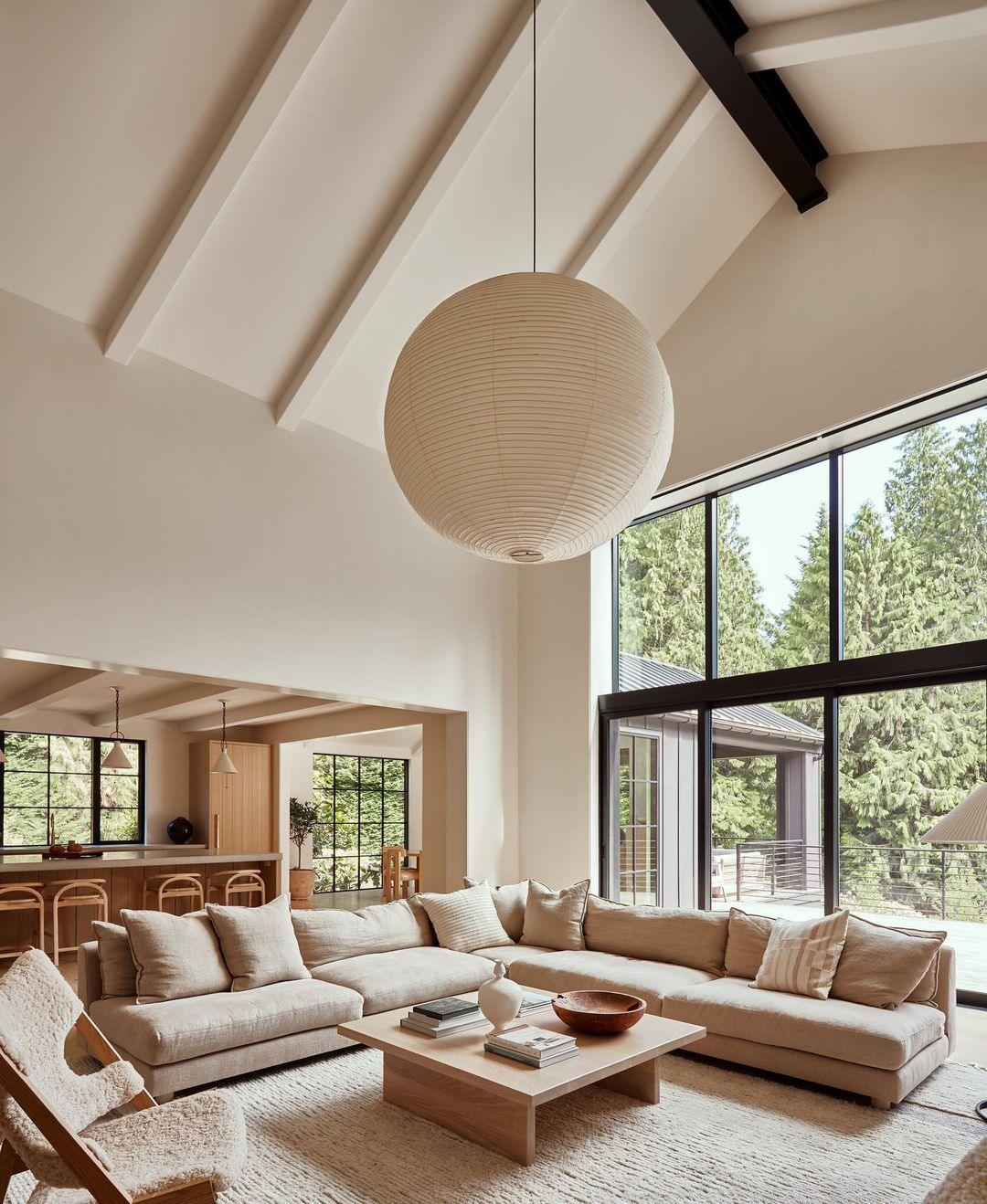 Sphere-Shape Paper Pendant Light | Mid-Century Accent