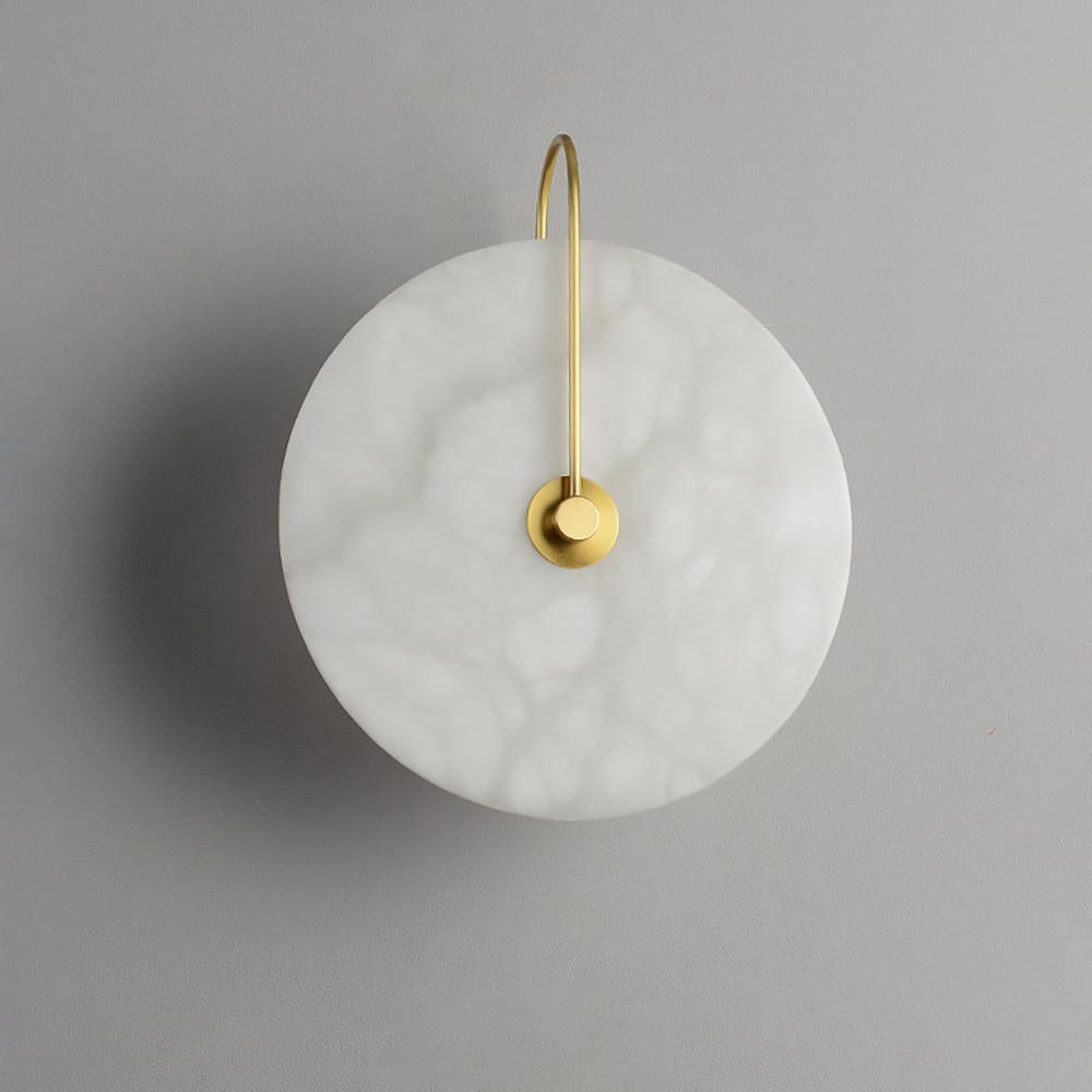 Round Alabaster LED Wall Light – Modern Circular Fixture