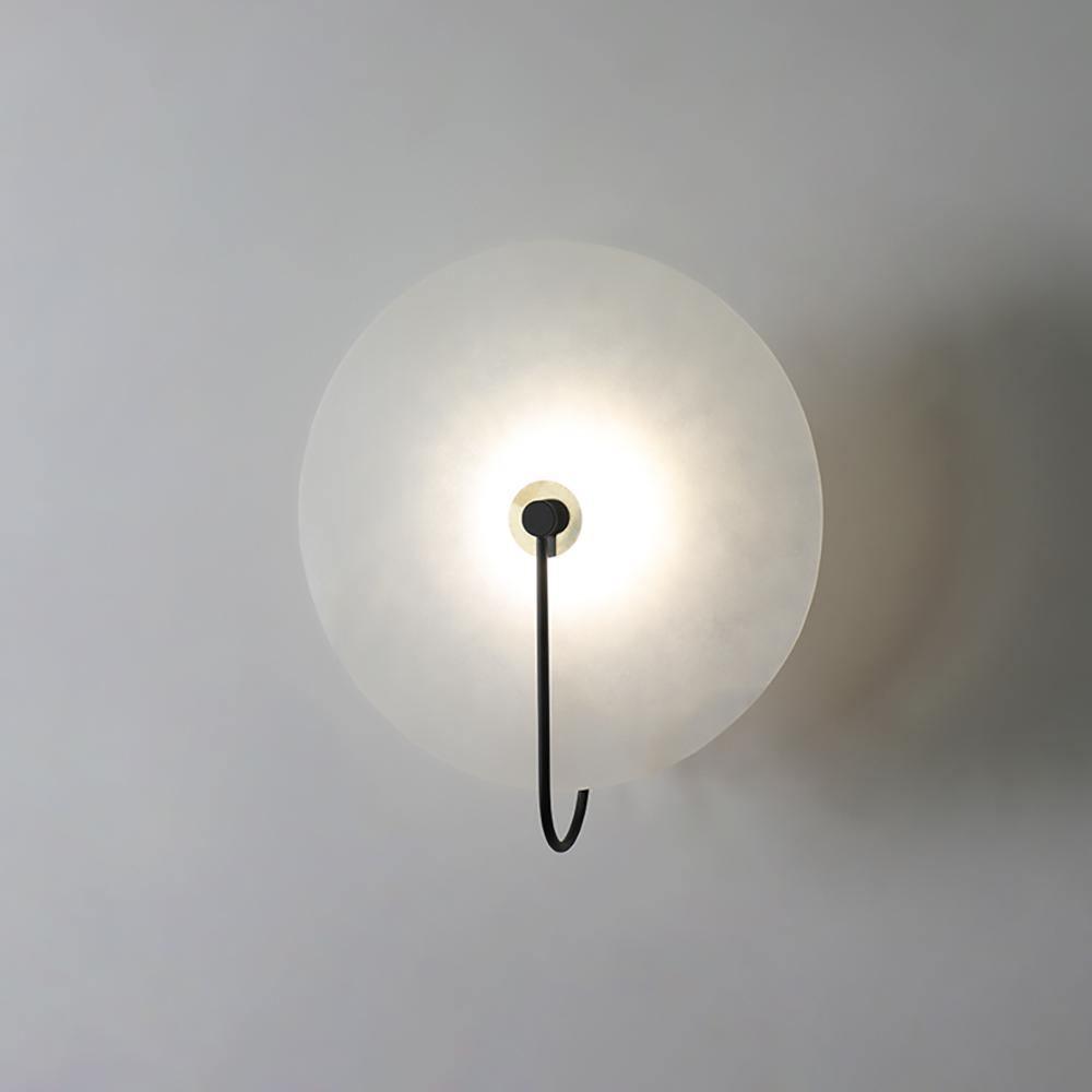 Round Alabaster LED Wall Light – Modern Circular Fixture