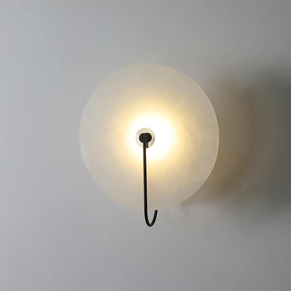 Round Alabaster LED Wall Light – Modern Circular Fixture