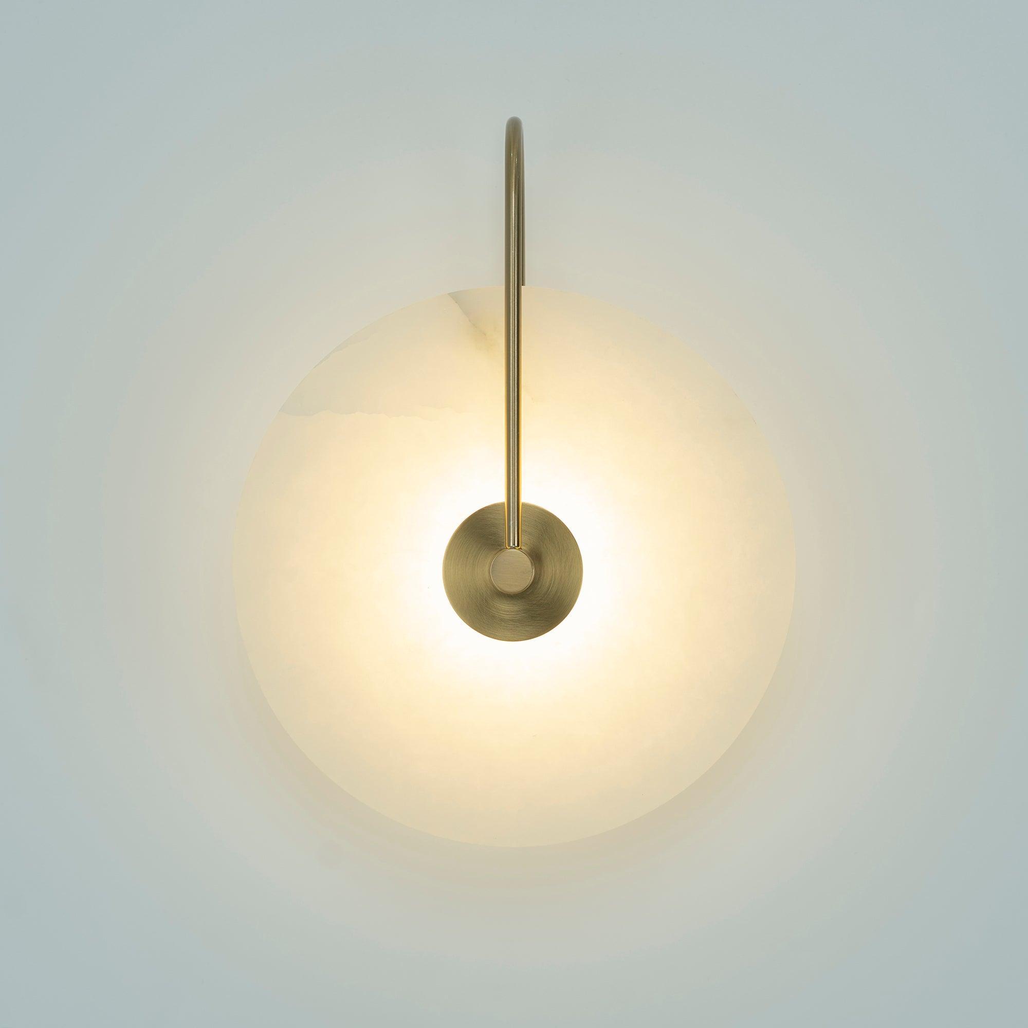 Round Alabaster LED Wall Light – Modern Circular Fixture