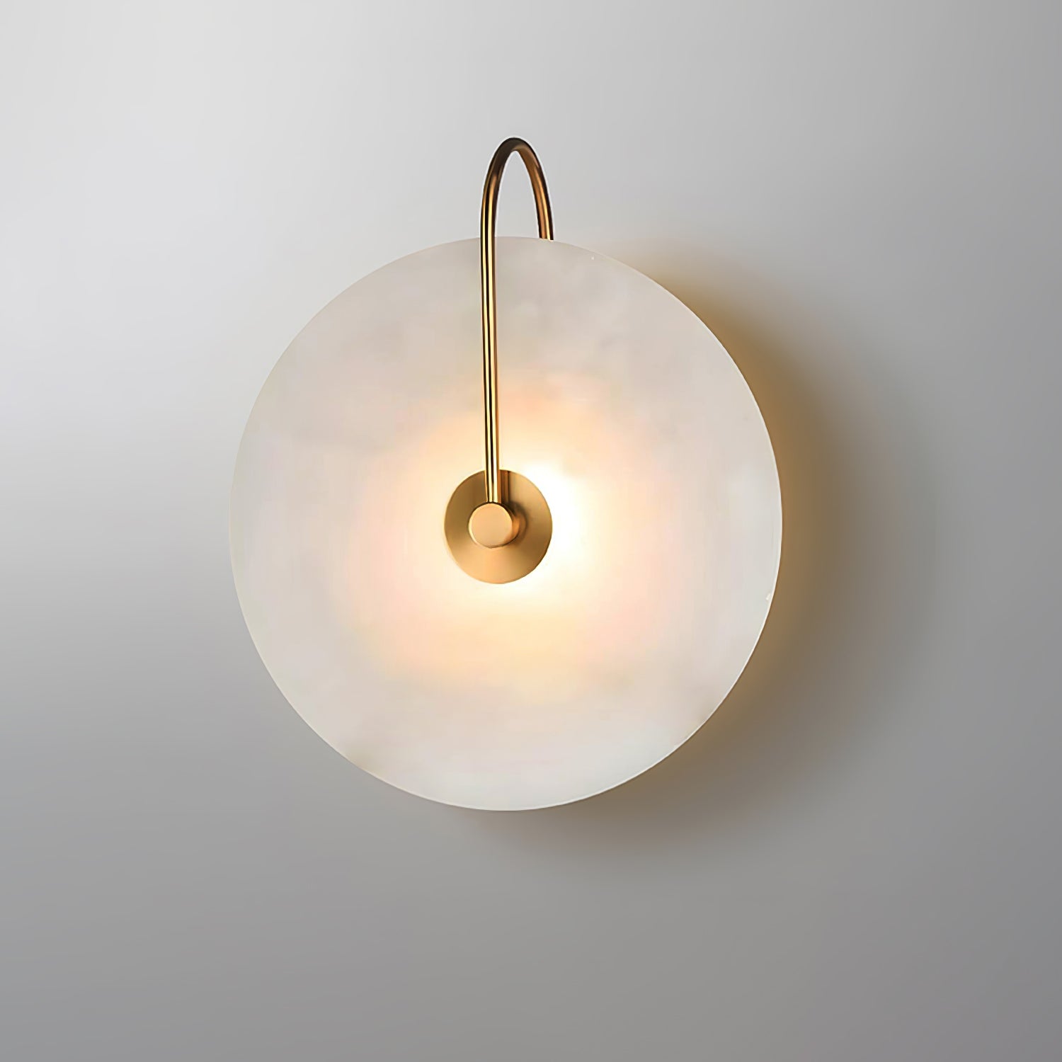 Round Alabaster LED Wall Light – Modern Circular Fixture