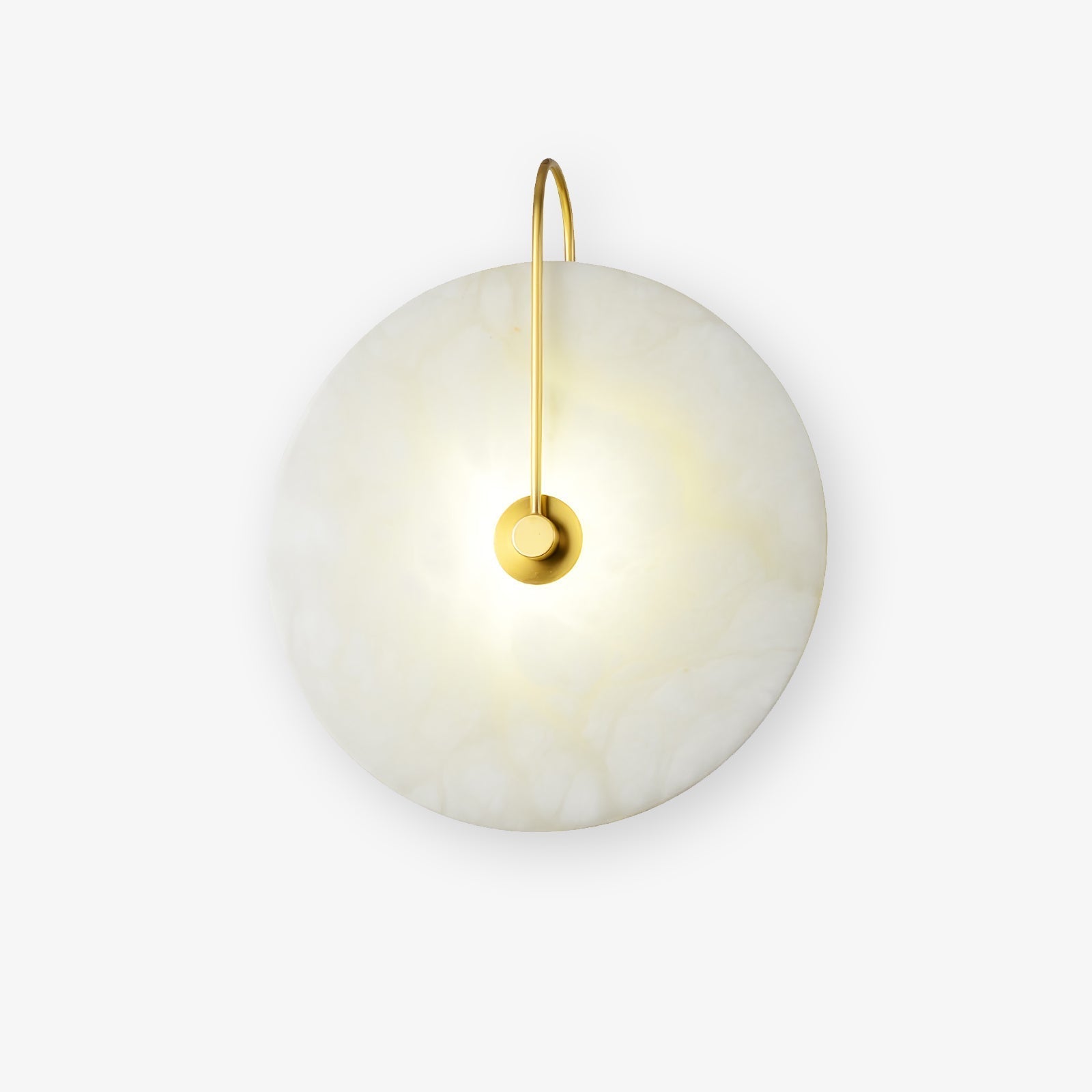 Round Alabaster LED Wall Light – Modern Circular Fixture
