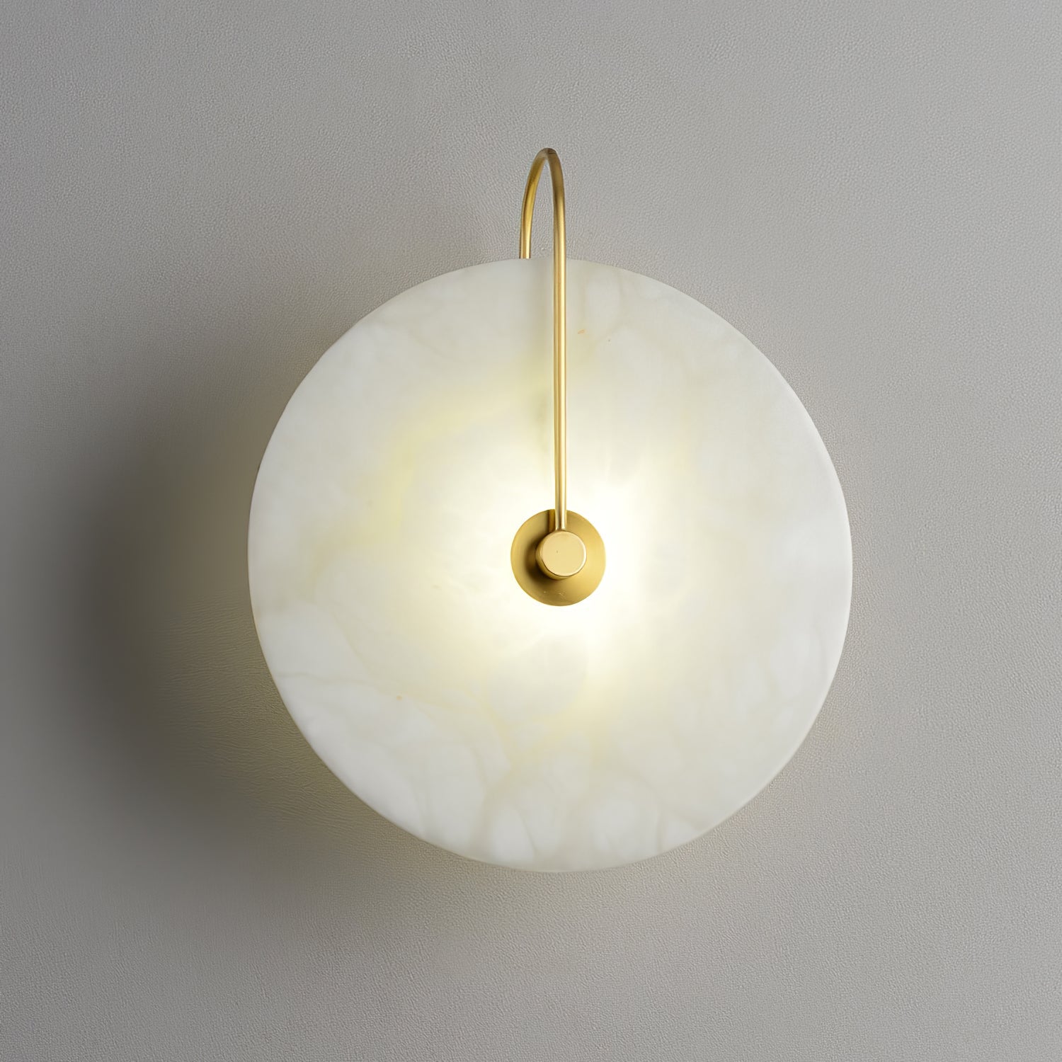 Round Alabaster LED Wall Light – Modern Circular Fixture