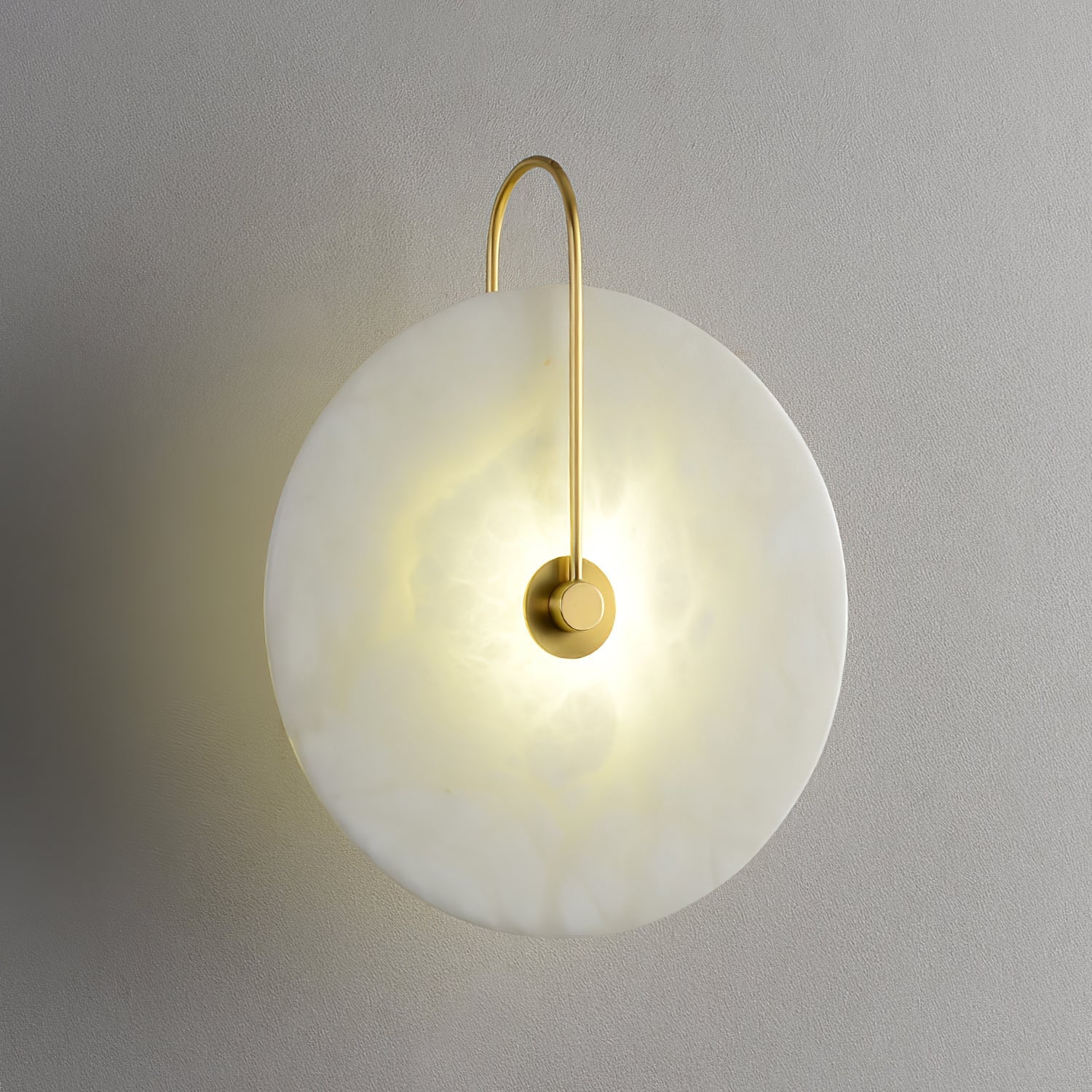 Round Alabaster LED Wall Light – Modern Circular Fixture