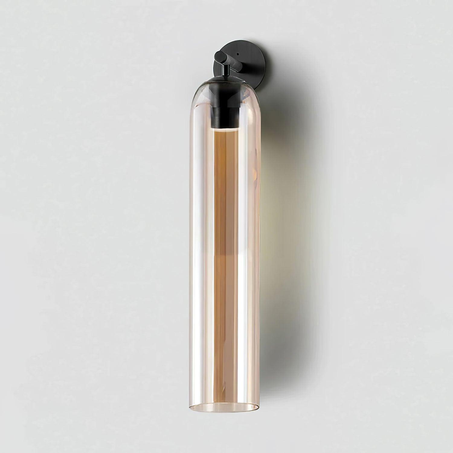 Modern Cylindrical Wall Lamp – Glass & Metal Fixture