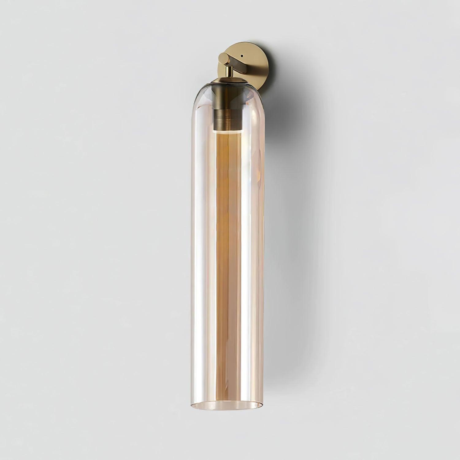 Modern Cylindrical Wall Lamp – Glass & Metal Fixture