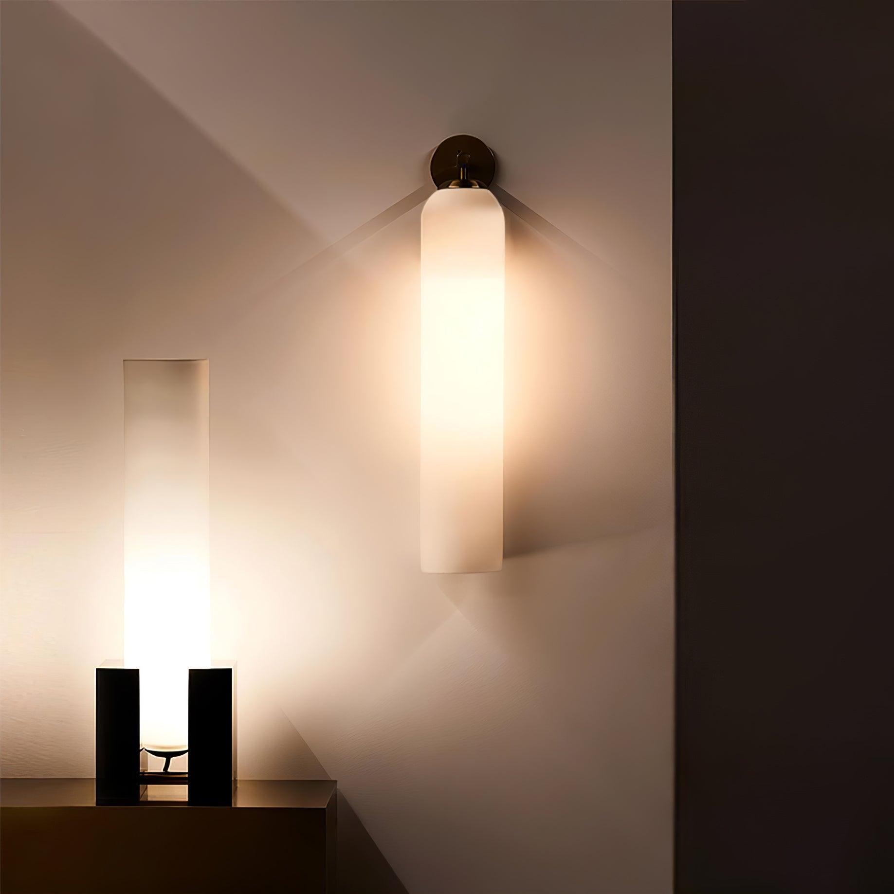 Modern Cylindrical Wall Lamp – Glass & Metal Fixture