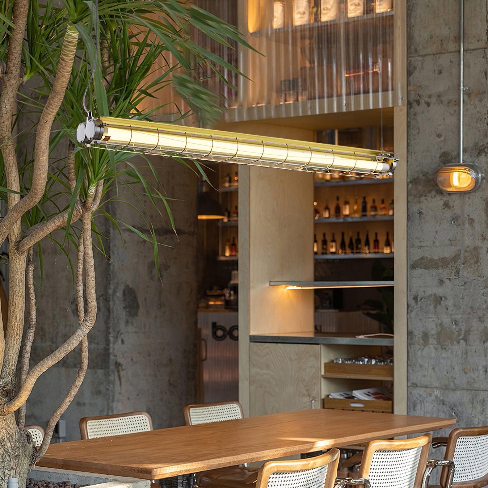 Modern Linear LED Ceiling Light – Polished Metal & Glass Finish