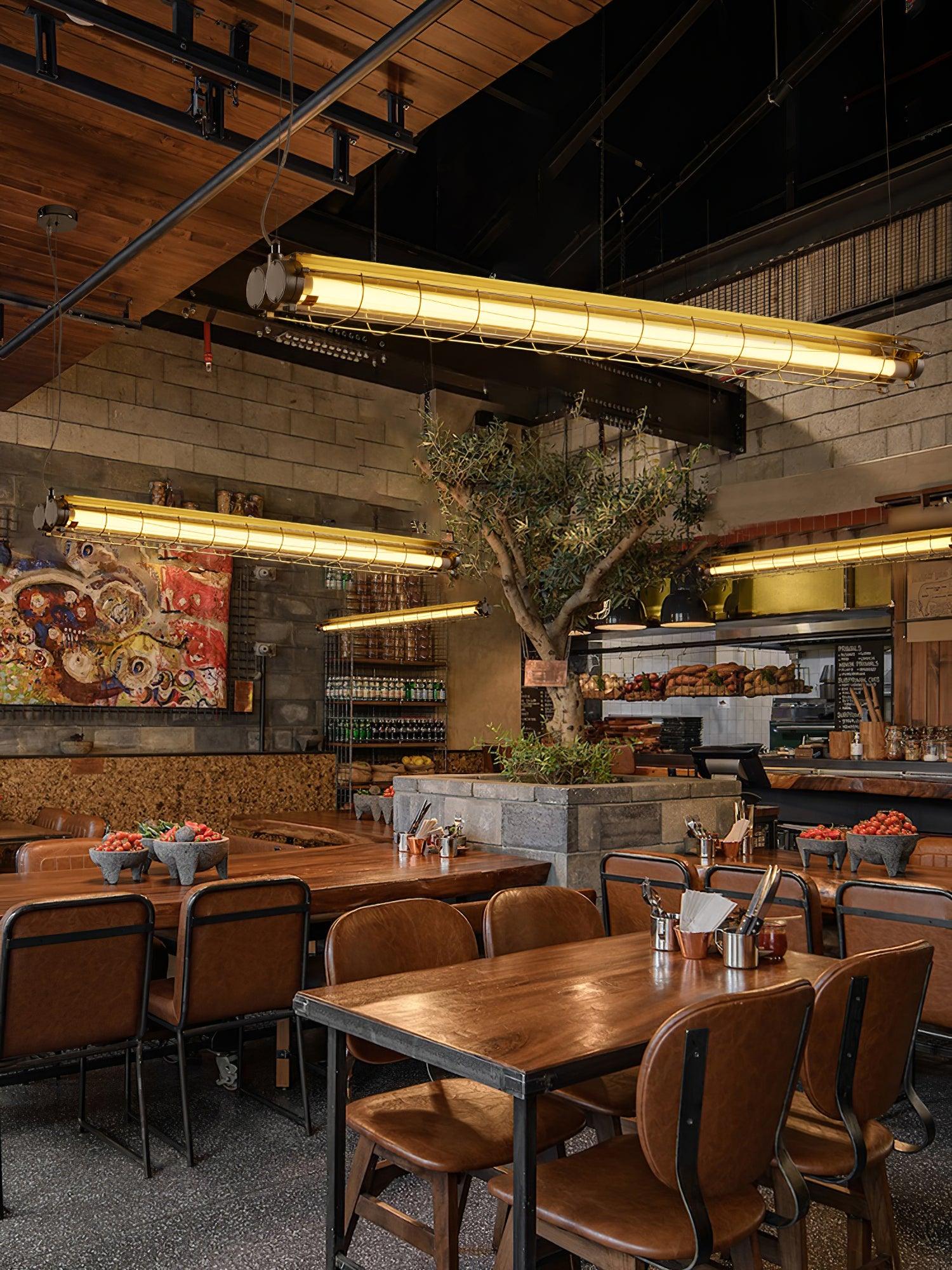 Modern Linear LED Ceiling Light – Polished Metal & Glass Finish