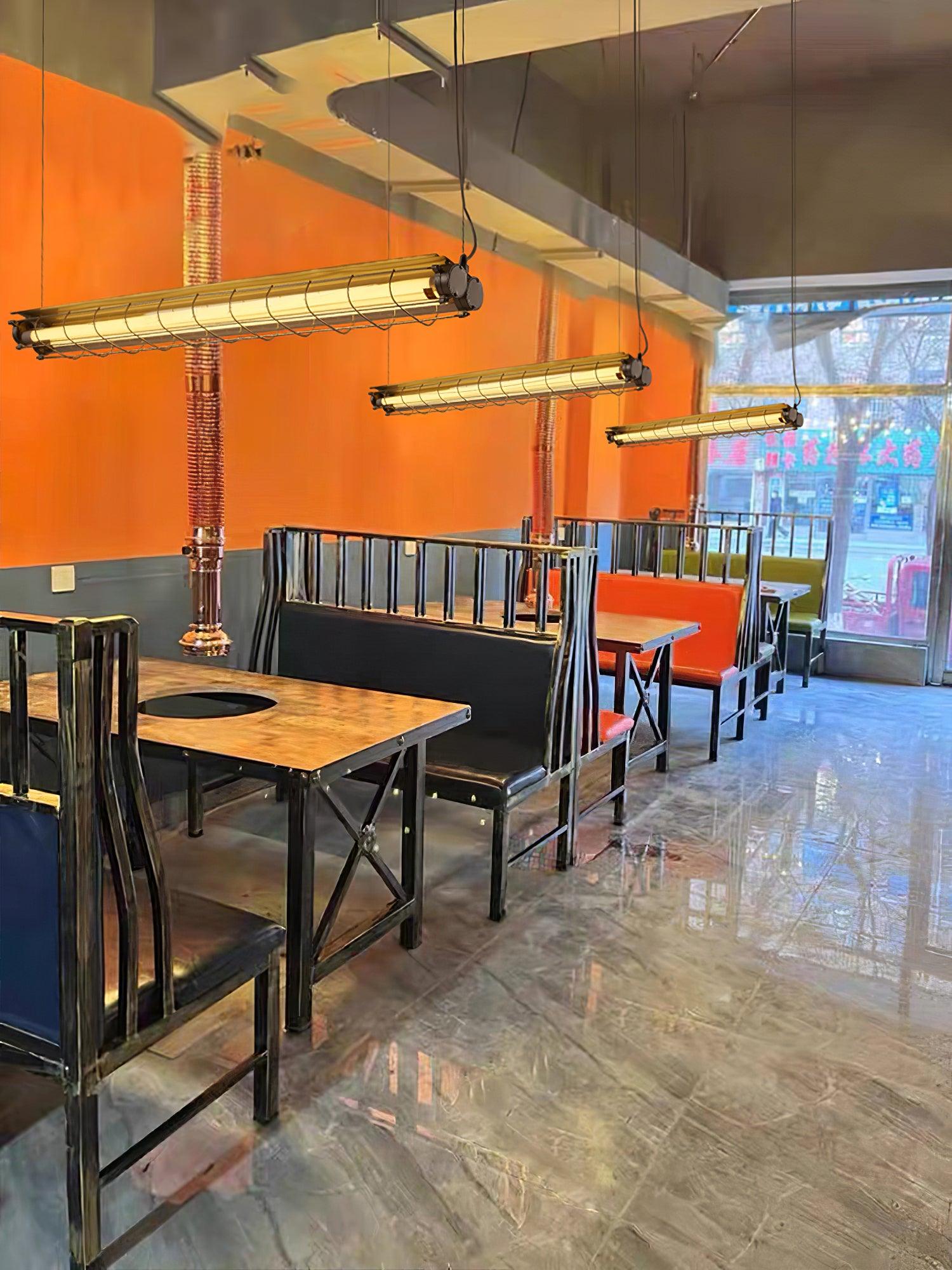 Modern Linear LED Ceiling Light – Polished Metal & Glass Finish