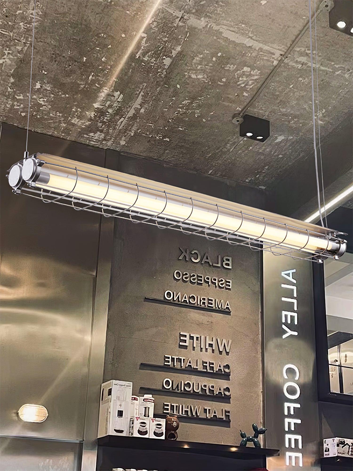 Modern Linear LED Ceiling Light – Polished Metal & Glass Finish