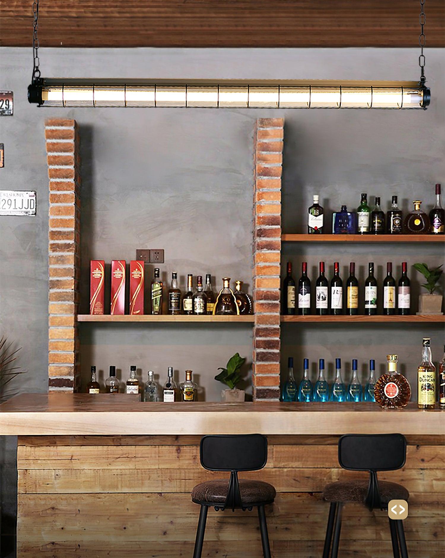 Modern Linear LED Ceiling Light – Polished Metal & Glass Finish