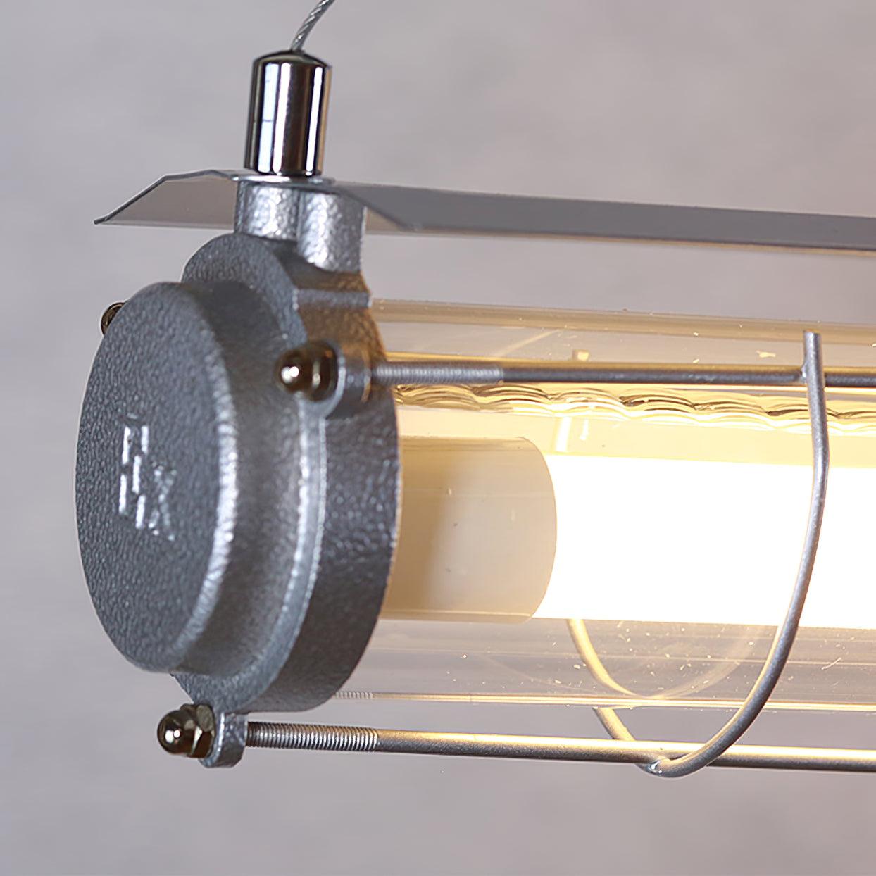 Modern Linear LED Ceiling Light – Polished Metal & Glass Finish