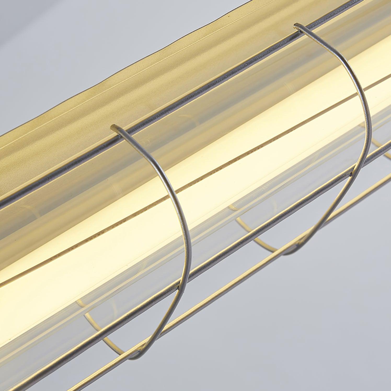Modern Linear LED Ceiling Light – Polished Metal & Glass Finish