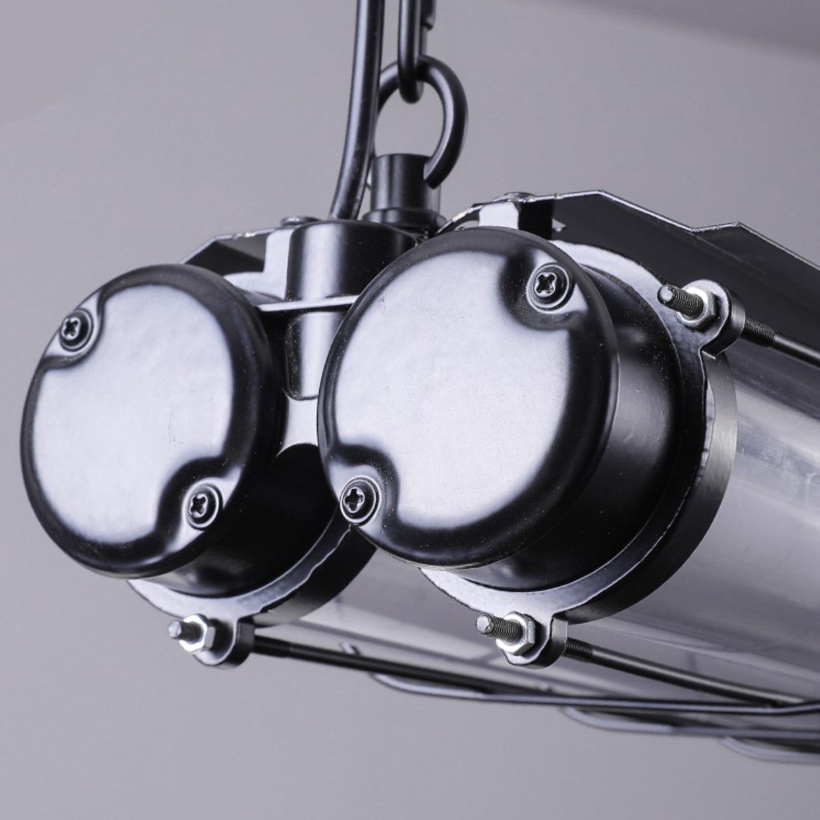 Modern Linear LED Ceiling Light – Polished Metal & Glass Finish