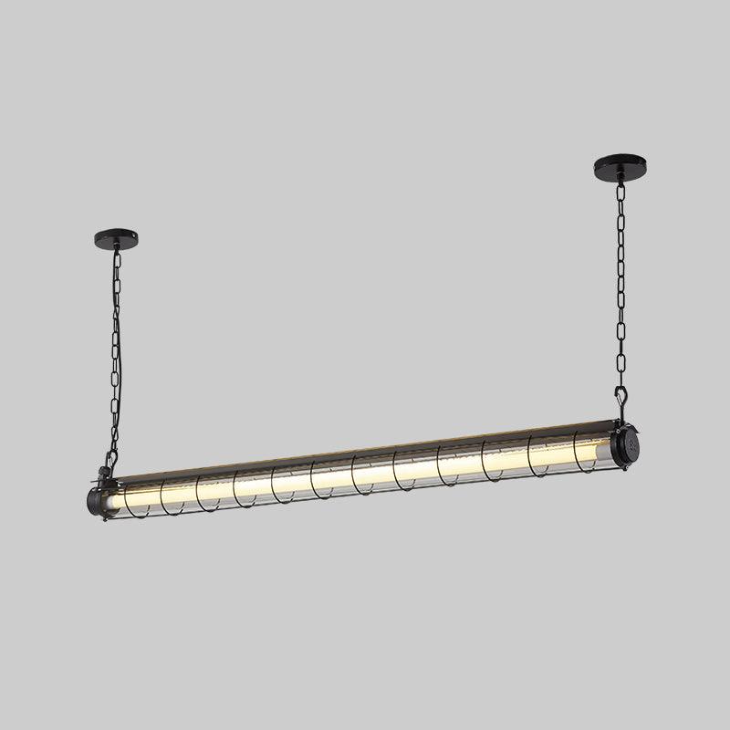 Modern Linear LED Ceiling Light – Polished Metal & Glass Finish