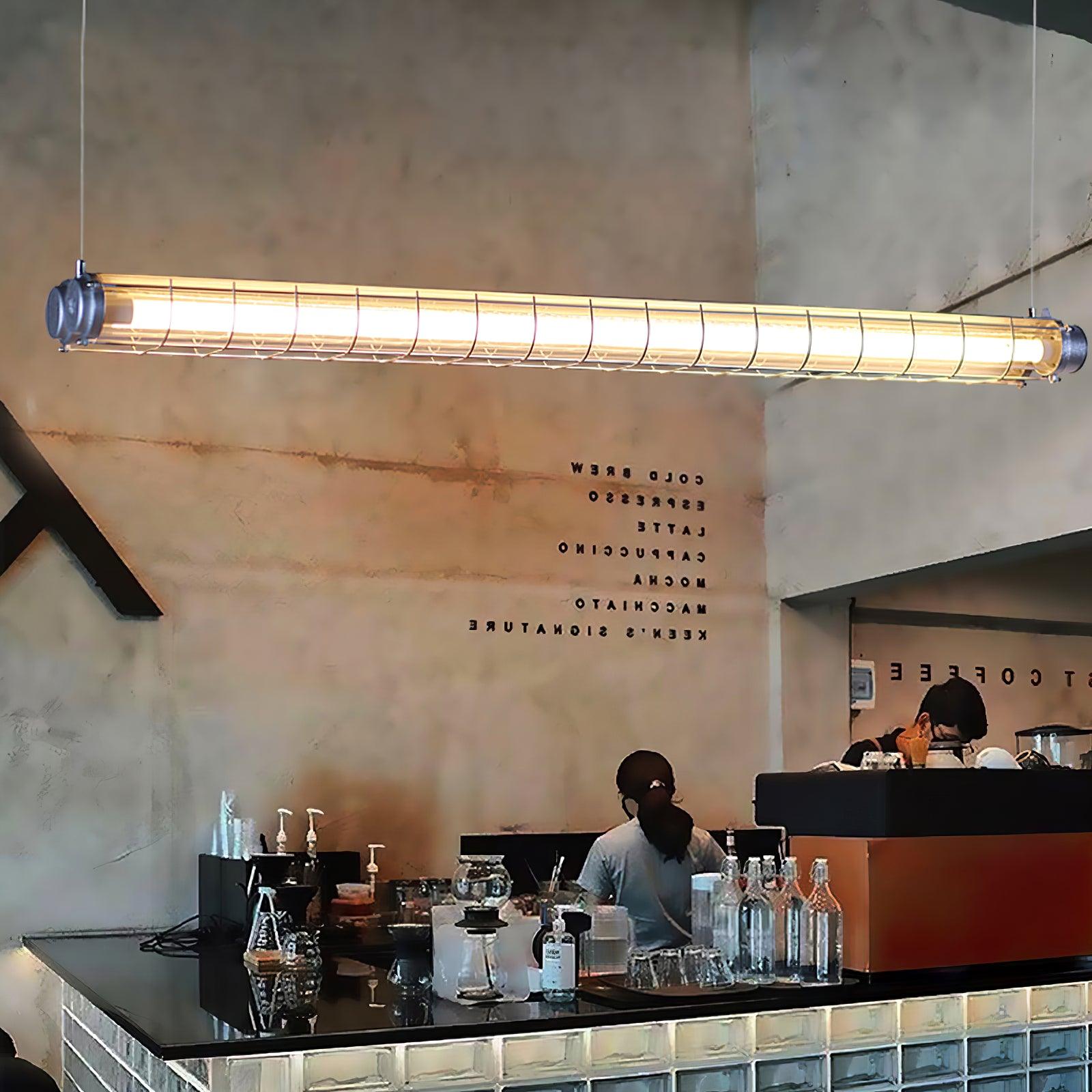 Modern Linear LED Ceiling Light – Polished Metal & Glass Finish