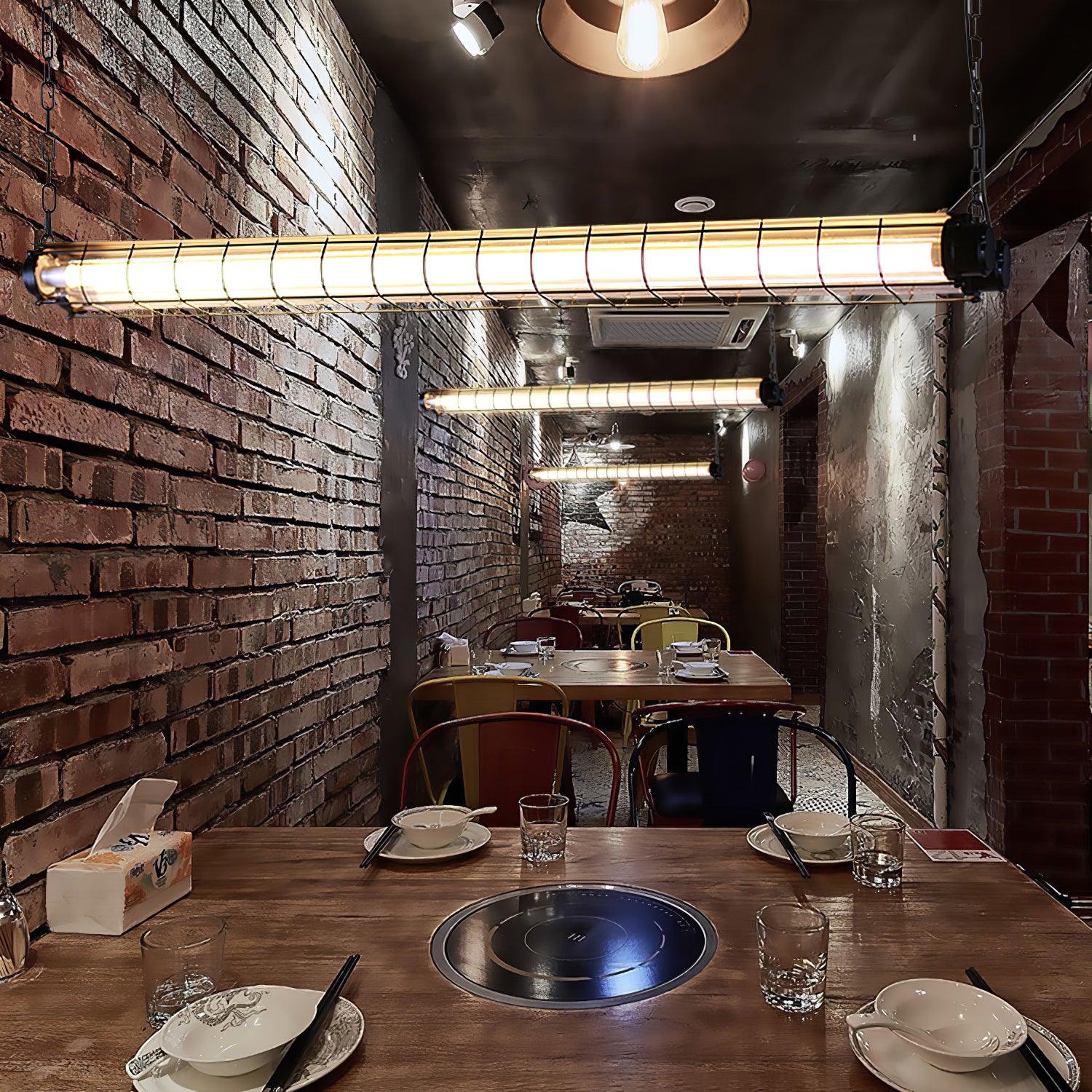 Modern Linear LED Ceiling Light – Polished Metal & Glass Finish