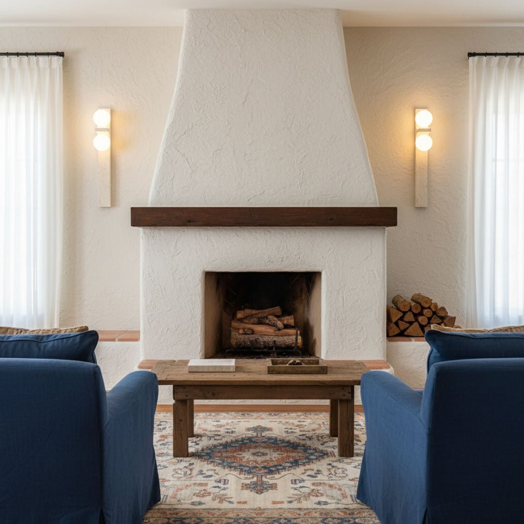 Asymmetrical Travertine Wall Sconce – Yellow Stone LED Indoor Lamp