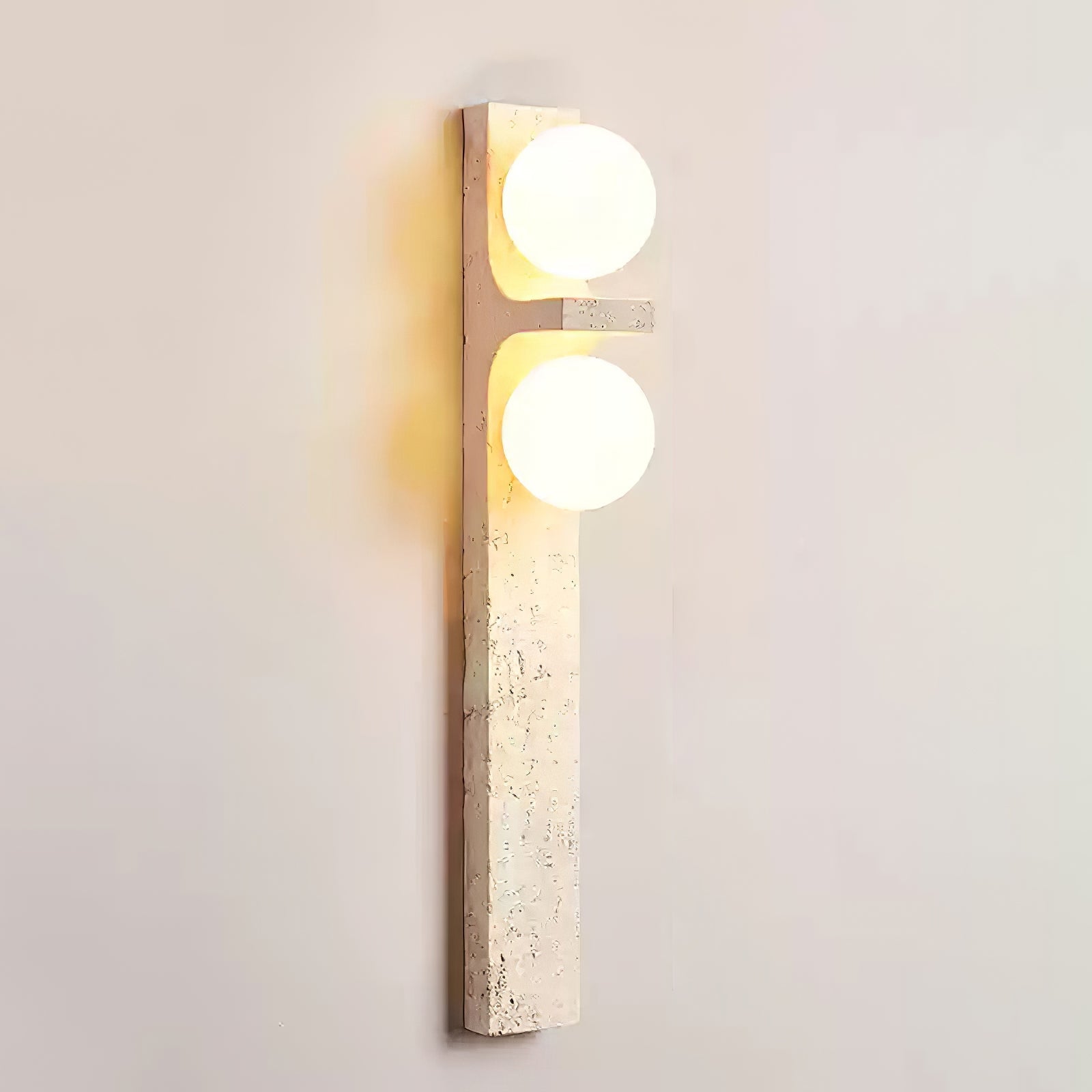 Asymmetrical Travertine Wall Sconce – Yellow Stone LED Indoor Lamp