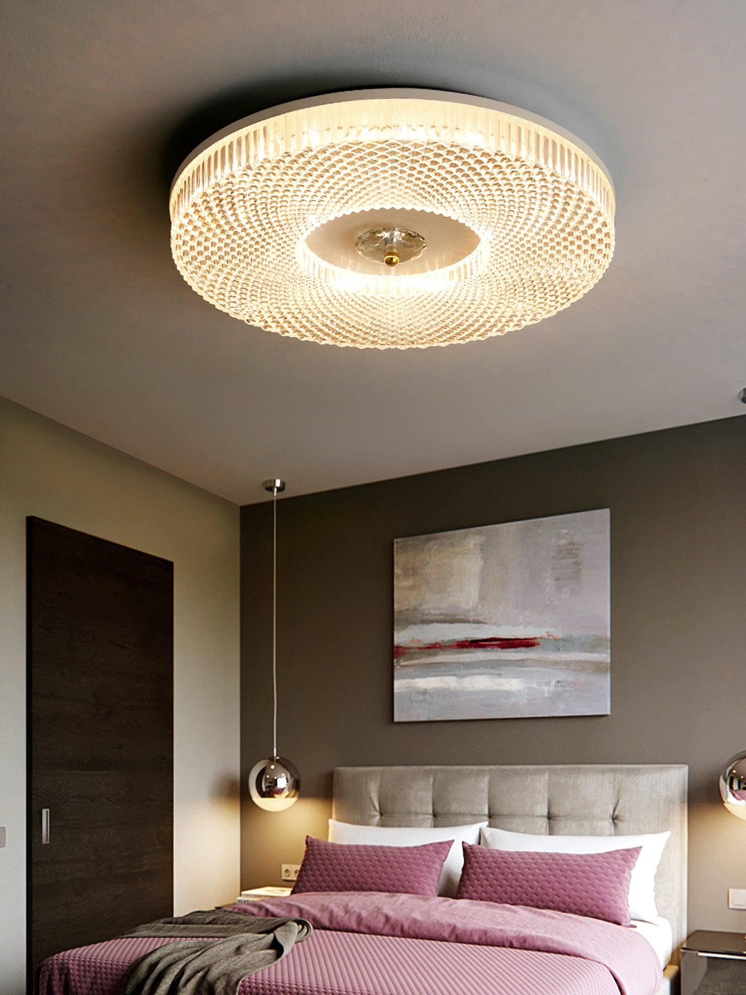 Modern LED Flush Mount Ceiling Light - Metal and Acrylic Fixture