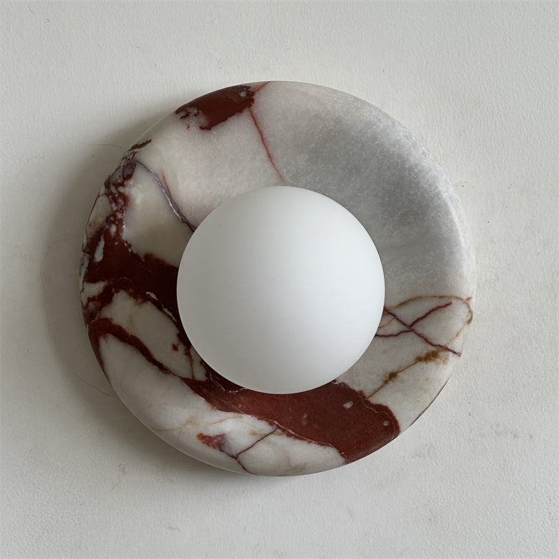 Red Marble Wall Sconce Light – Modern Decorative Lighting Fixture