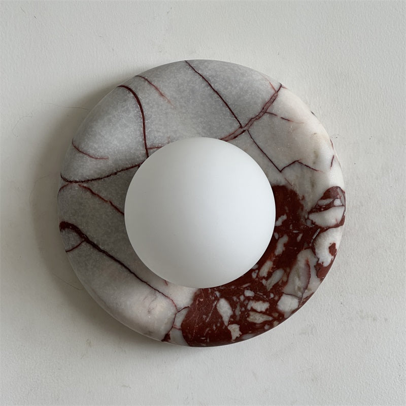 Red Marble Wall Sconce Light – Modern Decorative Lighting Fixture