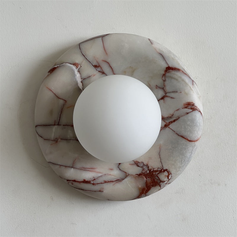 Red Marble Wall Sconce Light – Modern Decorative Lighting Fixture