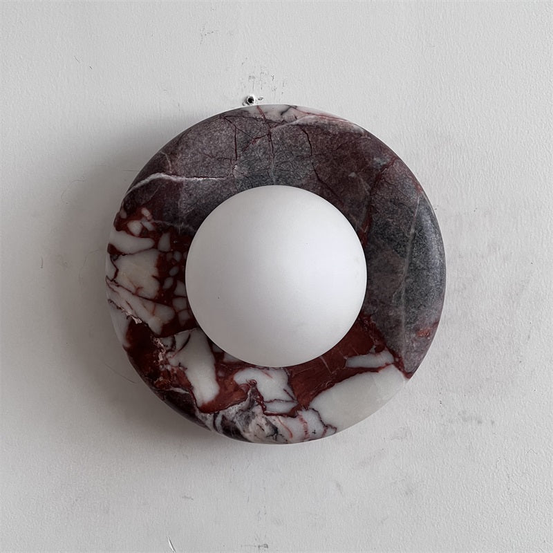 Red Marble Wall Sconce Light – Modern Decorative Lighting Fixture