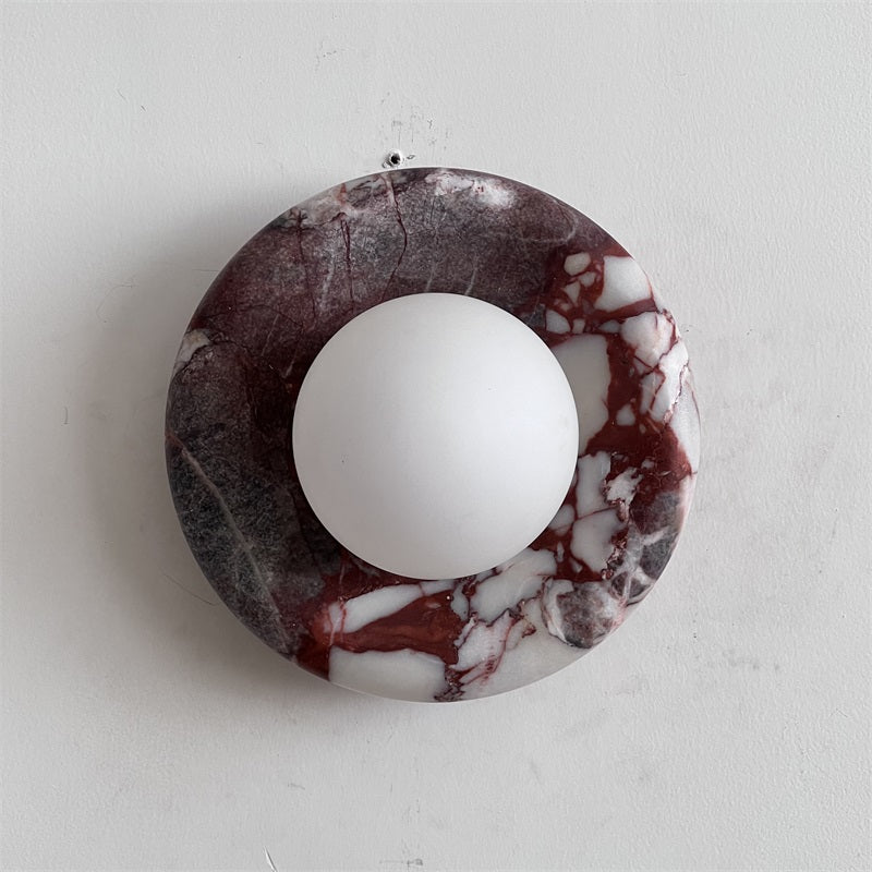 Red Marble Wall Sconce Light – Modern Decorative Lighting Fixture