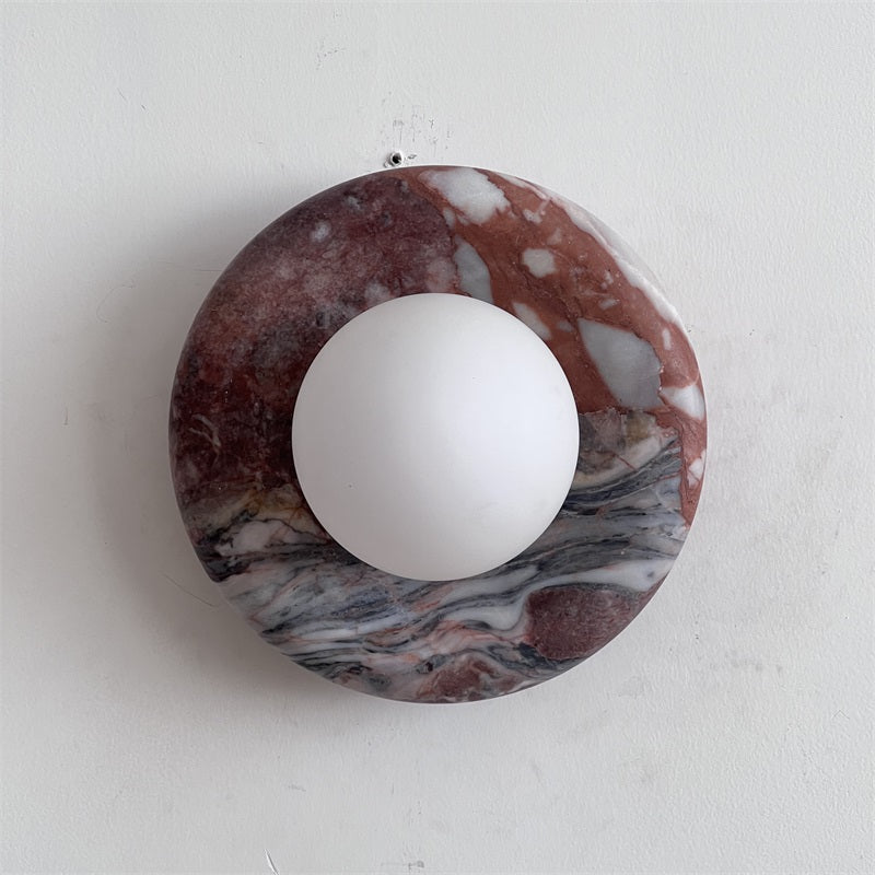 Red Marble Wall Sconce Light – Modern Decorative Lighting Fixture
