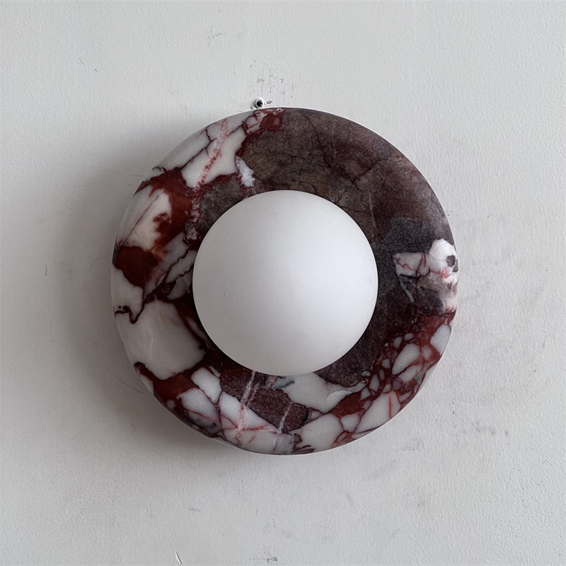 Red Marble Wall Sconce Light – Modern Decorative Lighting Fixture