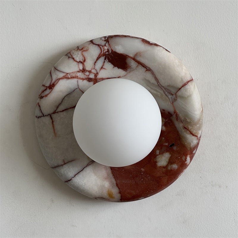 Red Marble Wall Sconce Light – Modern Decorative Lighting Fixture