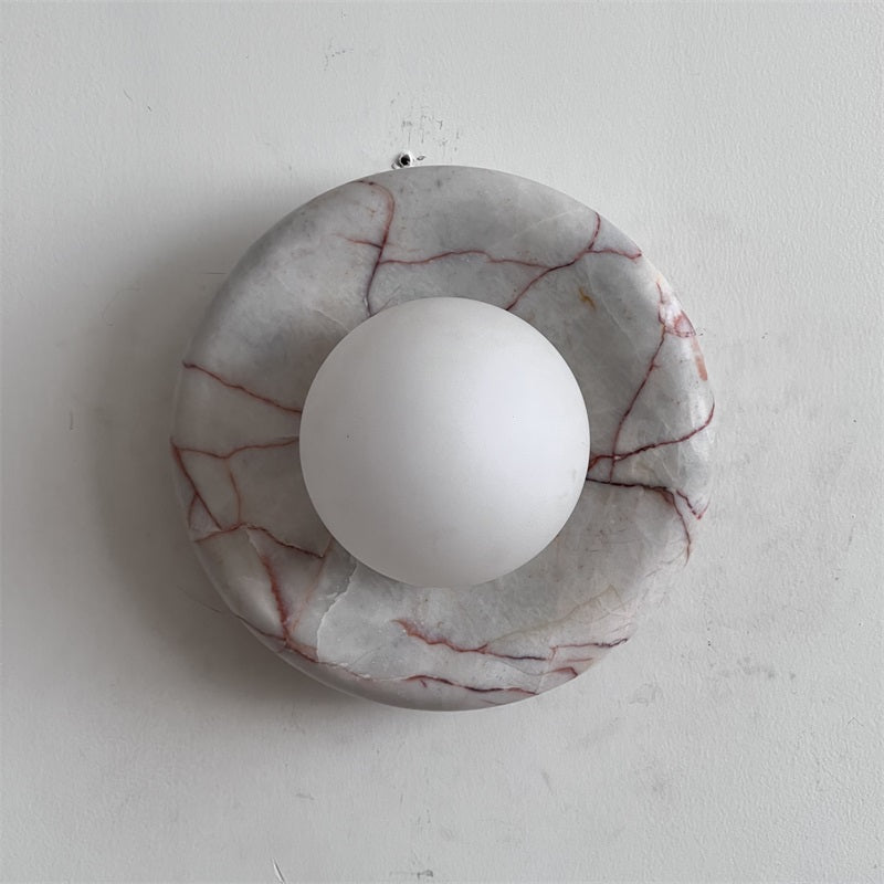 Red Marble Wall Sconce Light – Modern Decorative Lighting Fixture