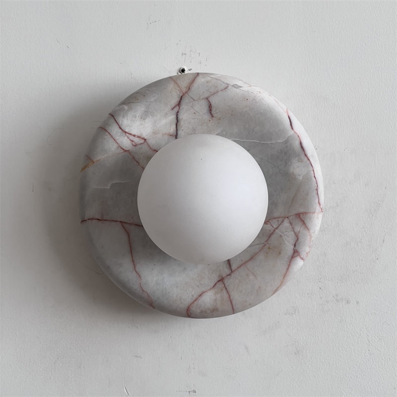 Red Marble Wall Sconce Light – Modern Decorative Lighting Fixture