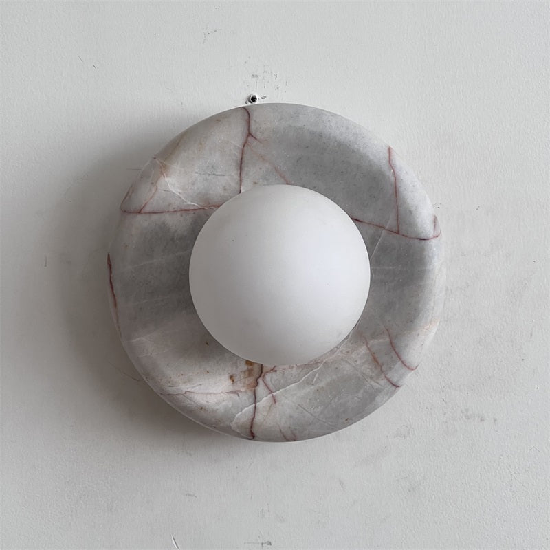 Red Marble Wall Sconce Light – Modern Decorative Lighting Fixture